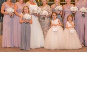 David's Bridal Dresses - David’s Bridal LONG MESH DRESS WITH CORDED LACE David's Bridal Dresses - David’s Bridal LONG MESH DRESS WITH CORDED LACE